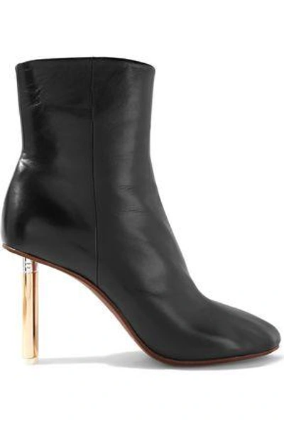 Shop Vetements Woman Leather Ankle Boots Black