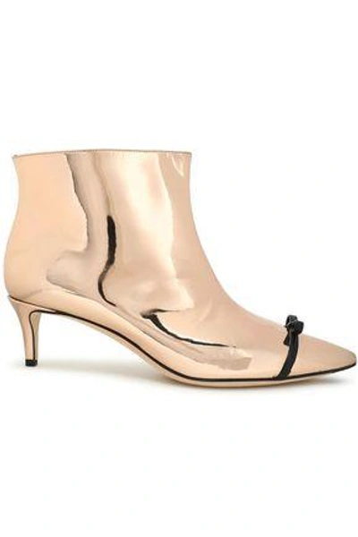 Shop Marco De Vincenzo Woman Metallic Leather Ankle Boots Rose Gold