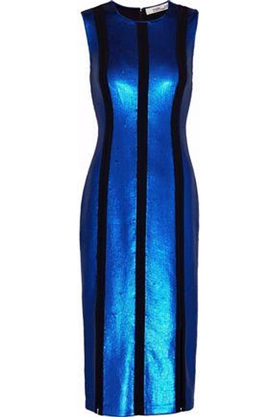 Shop Diane Von Furstenberg Sequined Crepe Dress In Royal Blue