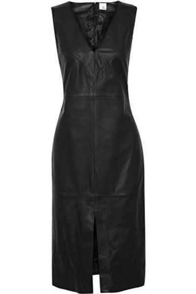 Shop Iris & Ink Woman Barbara Leather Dress Black