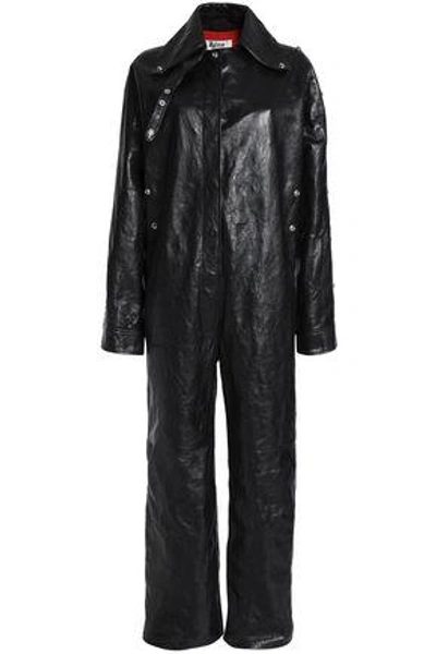 Shop Acne Studios Leather Jumpsuit In Black