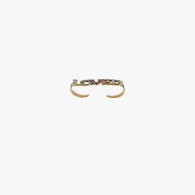 Shop Gucci Love Palm Bracelet In Metallic