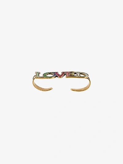 Shop Gucci Love Palm Bracelet In Metallic