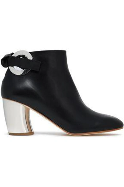 Shop Proenza Schouler Knotted Leather Ankle Boots In Black