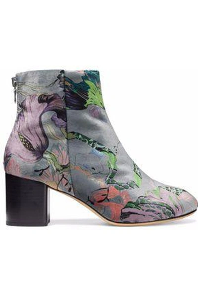 Shop Rag & Bone Woman Printed Velvet Ankle Boots Gray