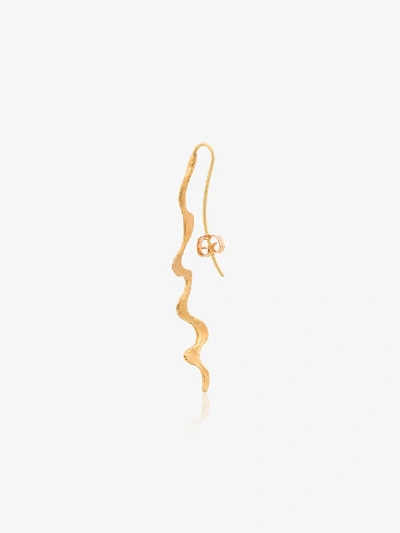 Shop Orit Elhanati Ladies Gold And Nude 18kt Yellow Plain Earrings In Metallic