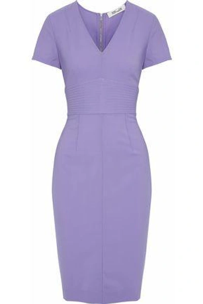 Shop Diane Von Furstenberg Woman Stretch-wool Dress Lavender