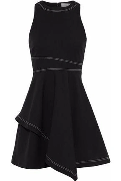 Shop Cinq À Sept Woman Layered Ponte Mini Dress Black