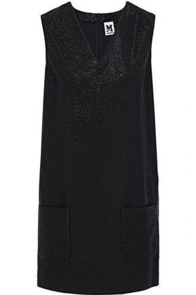 Shop M Missoni Woman Metallic Stretch-knit Mini Dress Black