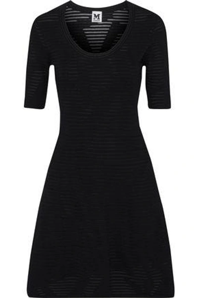 Shop M Missoni Woman Fluted Crochet-knit Dress Black