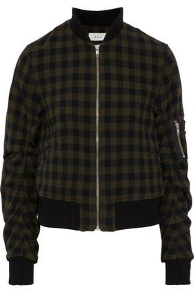 Shop A.l.c . Woman Checked Wool Bomber Jacket Army Green
