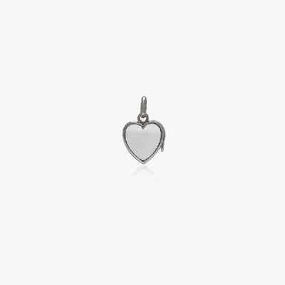 Shop Loquet 18k White Gold Small Heart Charm In Metallic