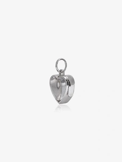 Shop Loquet 18k White Gold Small Heart Charm In Metallic