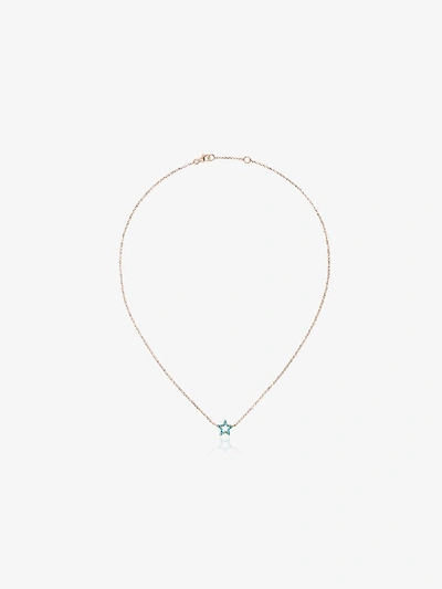 Shop Rosa De La Cruz Turquoise Star Charm Gold Necklace In Metallic