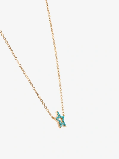Shop Rosa De La Cruz Turquoise Star Charm Gold Necklace In Metallic
