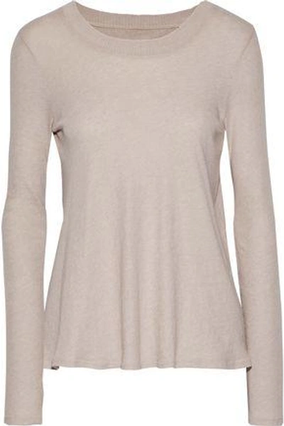 Shop Enza Costa Woman Cotton And Cashmere-blend Jersey Top Pastel Pink