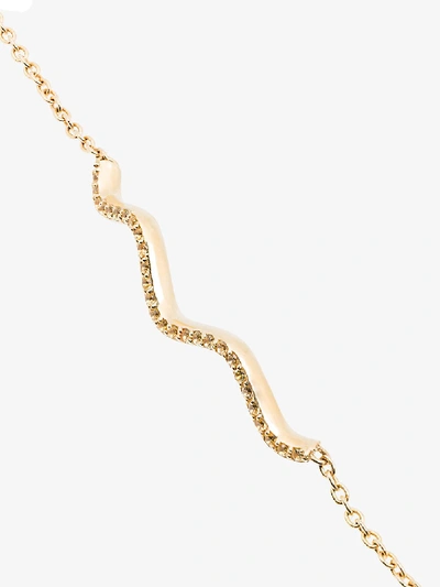 Shop Sabine Getty 16k Yellow Gold Chained Wave Bracelet In Metallic