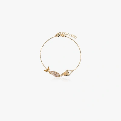 Shop Anton Heunis 18k Yellow Gold Mermaid Diamond Bracelet In Metallic