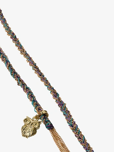 Shop Carolina Bucci Purple And Blue Intuition Charm Yellow Gold Lucky Bracelet