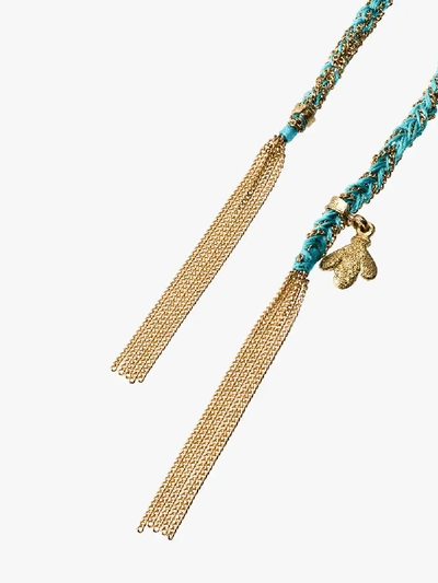 Shop Carolina Bucci 18k Gold Lucky Sprezza Bracelet In Blue