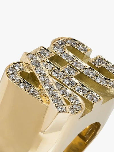 Shop Established 18k Yellow Gold Zero Fg Diamond Ring In Metallic