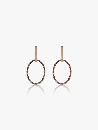 Shop Ileana Makri 18k Yellow Gold Diamond Hoop Earrings In Metallic
