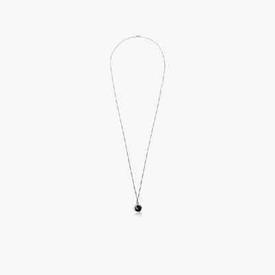 Shop Maria Nilsdotter Silver Claw Necklace With Black Pearl In Metallic