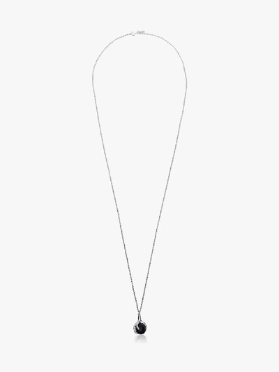 Shop Maria Nilsdotter Silver Claw Necklace With Black Pearl In Metallic