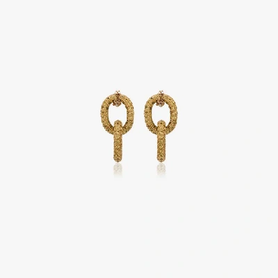 Shop Carolina Bucci 18k Yellow Gold Chain Earrings In Metallic