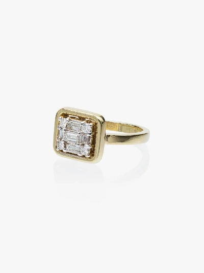 Shop Mindi Mond Yellow Gold Clarity Framed Diamond Ring In Metallic