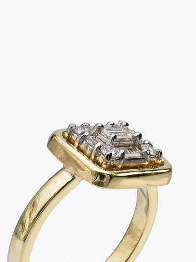 Shop Mindi Mond Yellow Gold Clarity Framed Diamond Ring In Metallic
