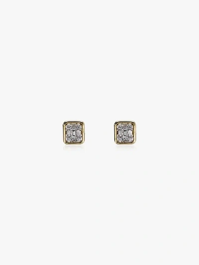 Shop Mindi Mond 18k Yellow Gold Clarity Classic Diamond Stud Earrings In Metallic