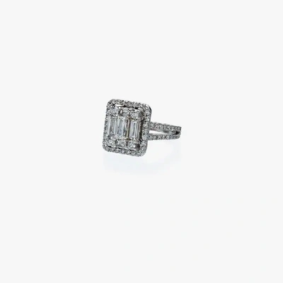 Shop Mindi Mond 18k White Gold Round Diamond Ring In Metallic