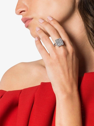 Shop Mindi Mond 18k White Gold Round Diamond Ring In Metallic
