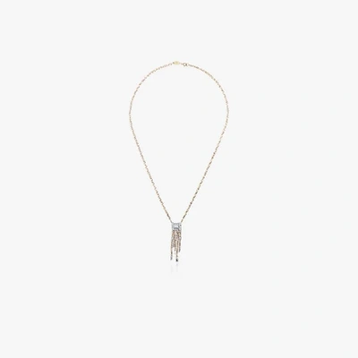 Shop Mindi Mond 18k Yellow Gold Clarity Five Stand Tassel Diamond Pendant Necklace In Metallic