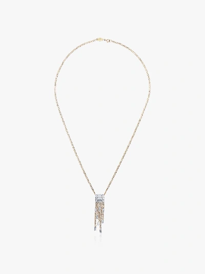 Shop Mindi Mond 18k Yellow Gold Clarity Five Stand Tassel Diamond Pendant Necklace In Metallic