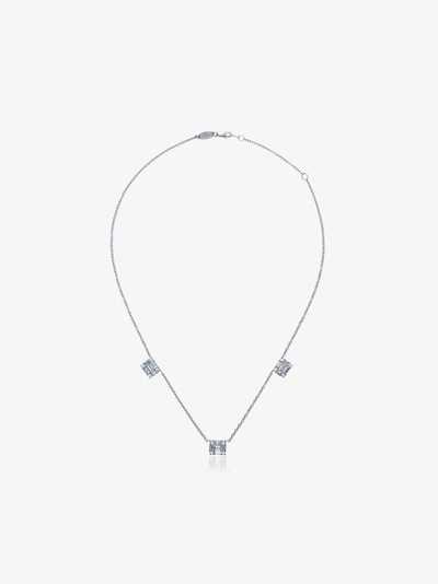 Shop Mindi Mond 18k White Gold Clarity Mounted Trio Diamond Necklace In Metallic