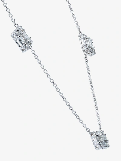 Shop Mindi Mond 18k White Gold Clarity Mounted Trio Diamond Necklace In Metallic