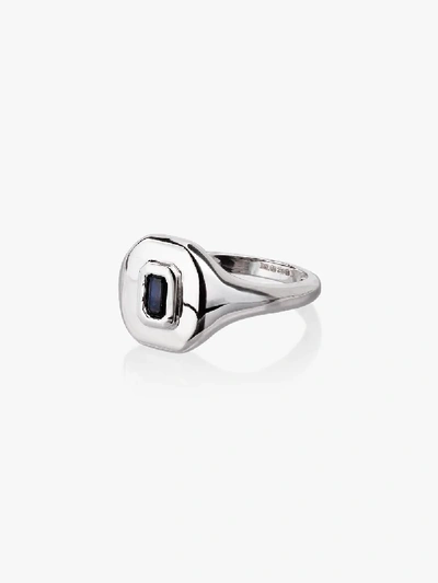 Shop Shay 18k White Gold Sapphire Ring In Metallic