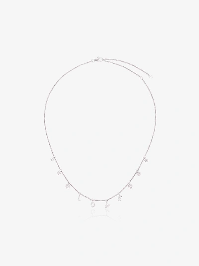 Shay 18k White Gold Love Diamond Necklace In Metallic