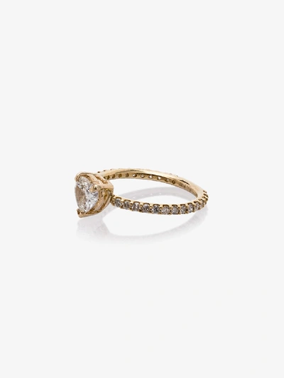 Shop Shay 18k Yellow Gold Solitaire Heart Ring In Metallic