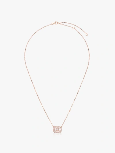 Shop Shay 18k Rose Gold Baguette Diamond Necklace In Metallic