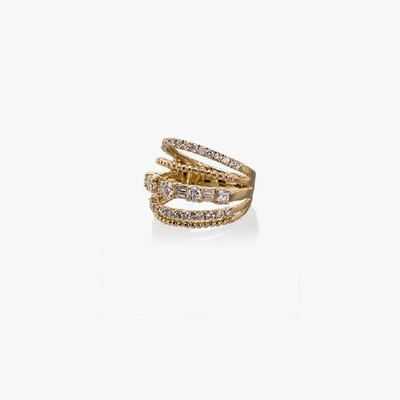 Shop Shay 18k Yellow Gold Closed Mixed Diamond Ring In Metallic