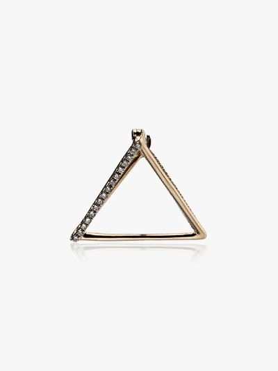 Shop Shihara 18k Yellow Gold Triangle Earring In Metallic