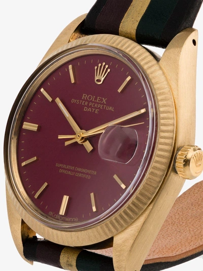 Shop La Californienne Reworked Vintage Rolex Oyster Perpetual Date Watch In Gold