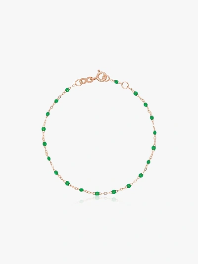 Shop Gigi Clozeau 18k Rose Gold Beaded Bracelet In Green