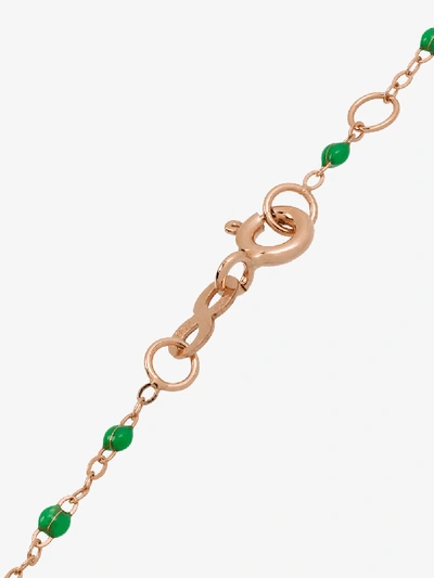 Shop Gigi Clozeau 18k Rose Gold Beaded Bracelet In Green