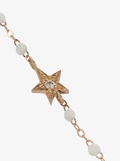 Shop Gigi Clozeau 18k Rose Gold Star 17 Cm Beaded Diamond Bracelet In White