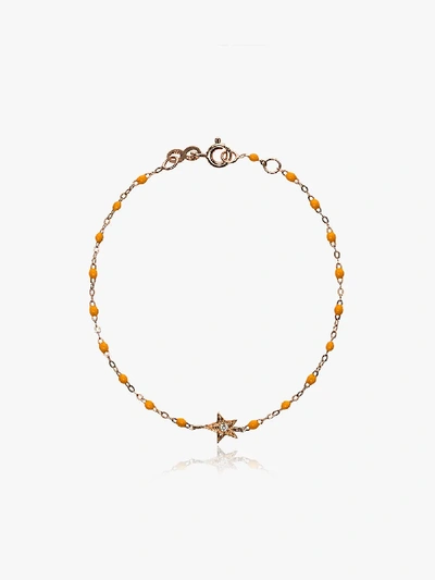 Shop Gigi Clozeau 18k Rose Gold Star 17 Cm Beaded Diamond Bracelet In Yellow