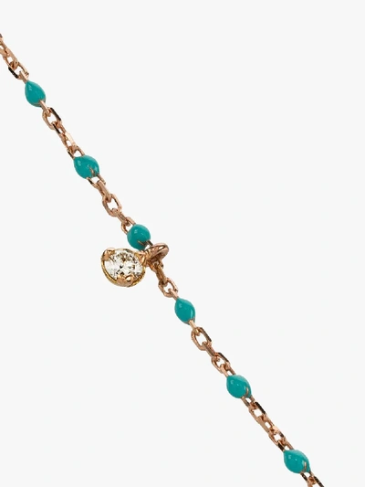 Shop Gigi Clozeau 18k Rose Gold 17 Cm Beaded Diamond Bracelet In Blue